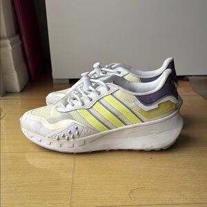Adidas Women's Cream and Yellow Sneakers